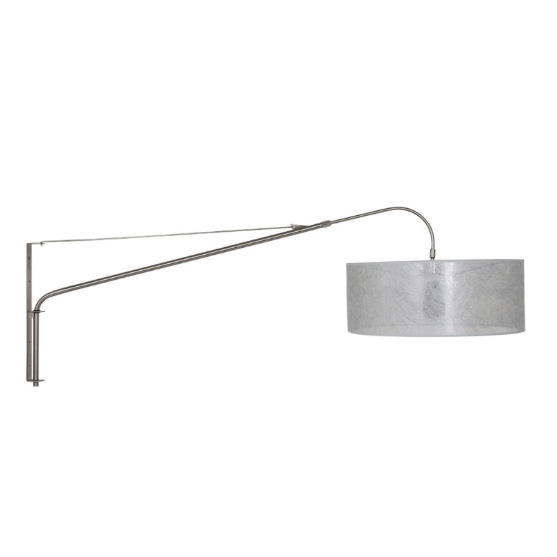Wandlamp met lange arm zilveren kap Steinhauer Elegant classy - Afbeelding 9