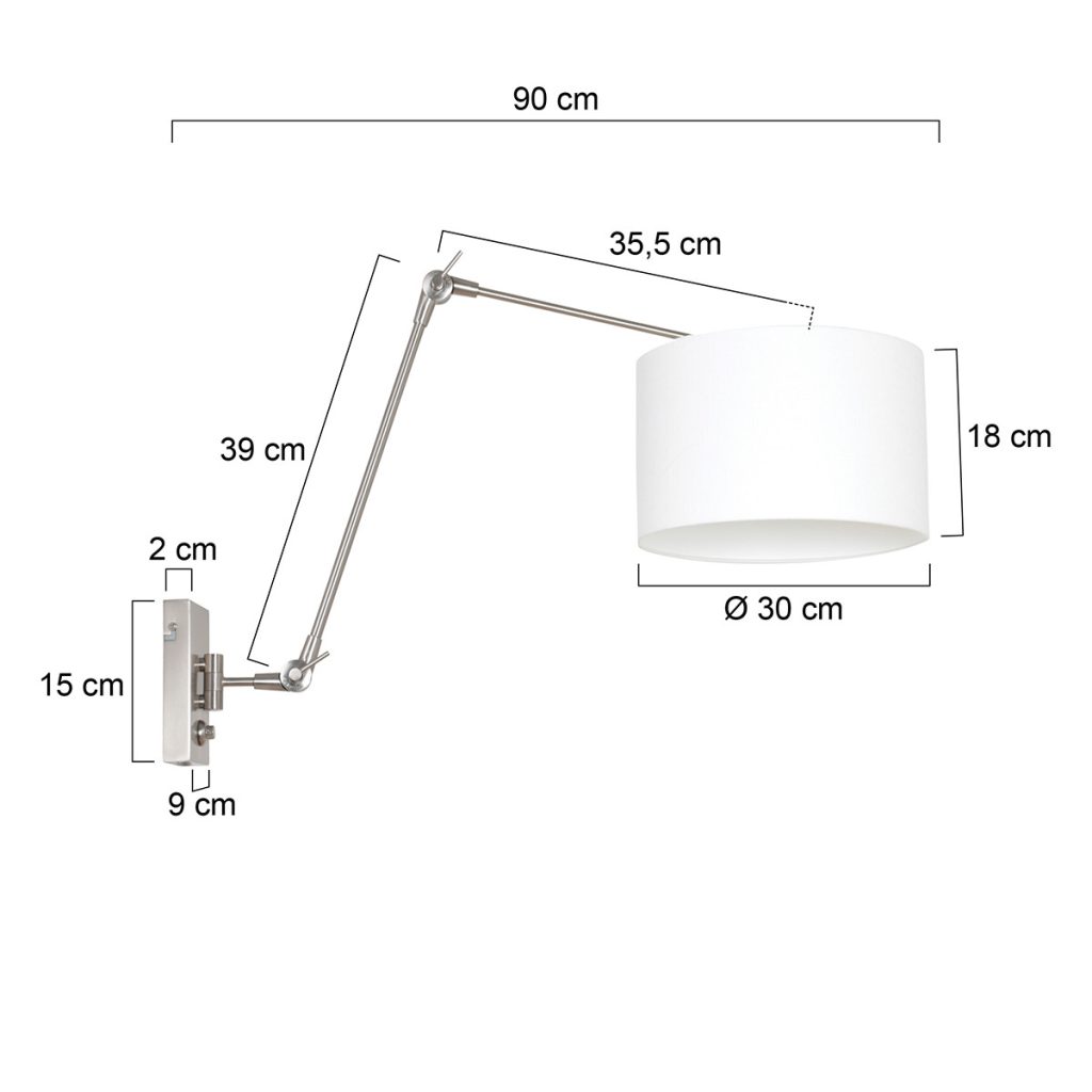 Wandlamp met linnen kap Steinhauer Prestige chic - Afbeelding 6