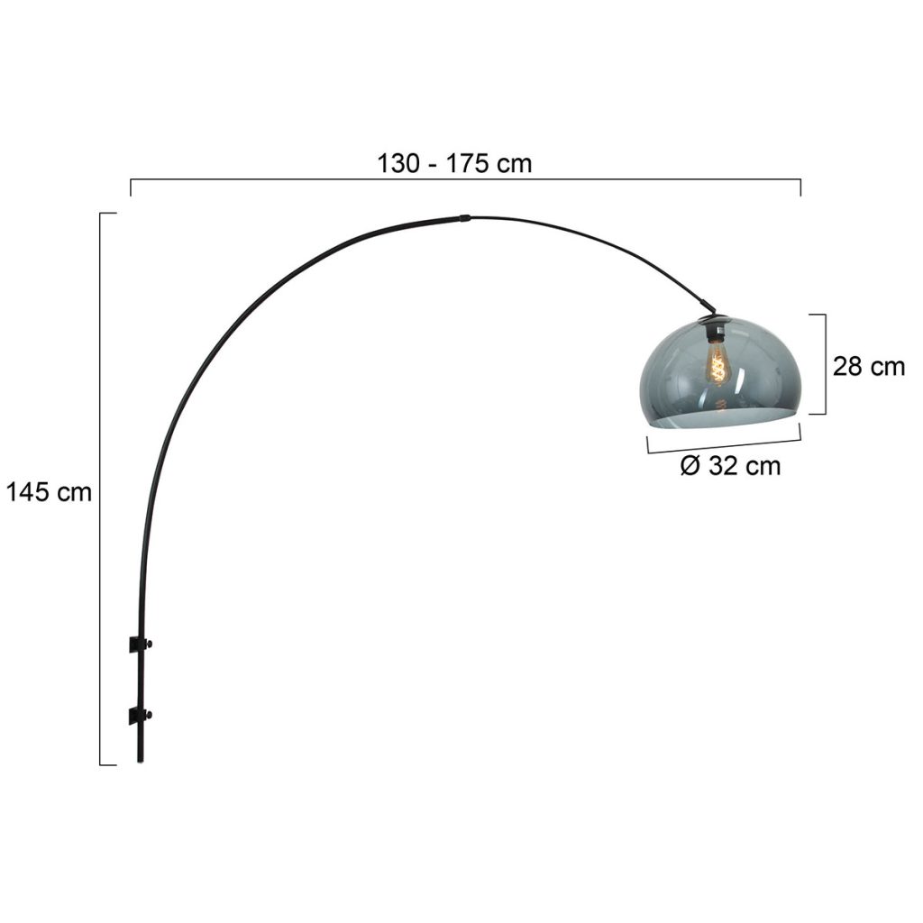 Wandlamp met rookglazen bol Steinhauer Sparkled light - Afbeelding 7