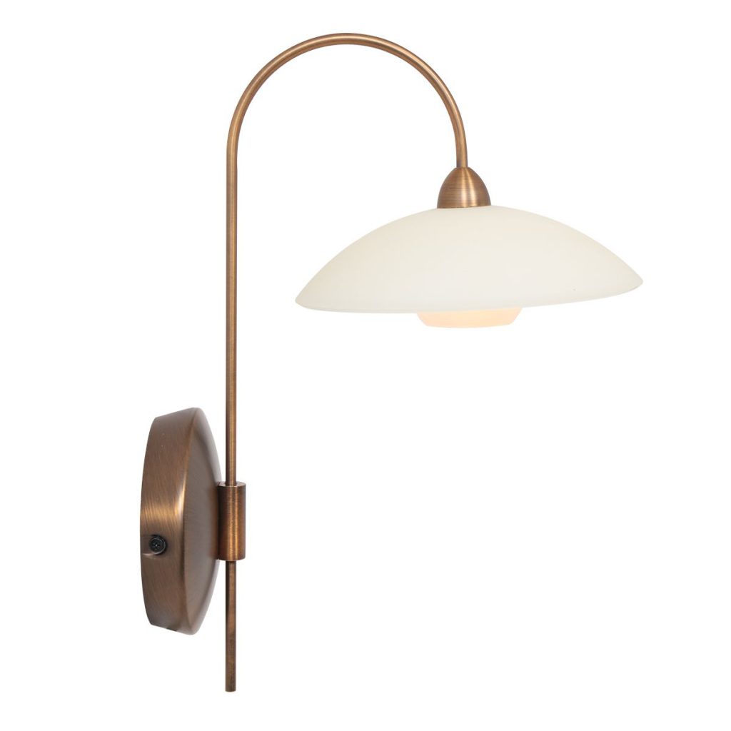Klassieke bronzen metalen wandlamp glas Steinhauer Sovereign classic - Afbeelding 14