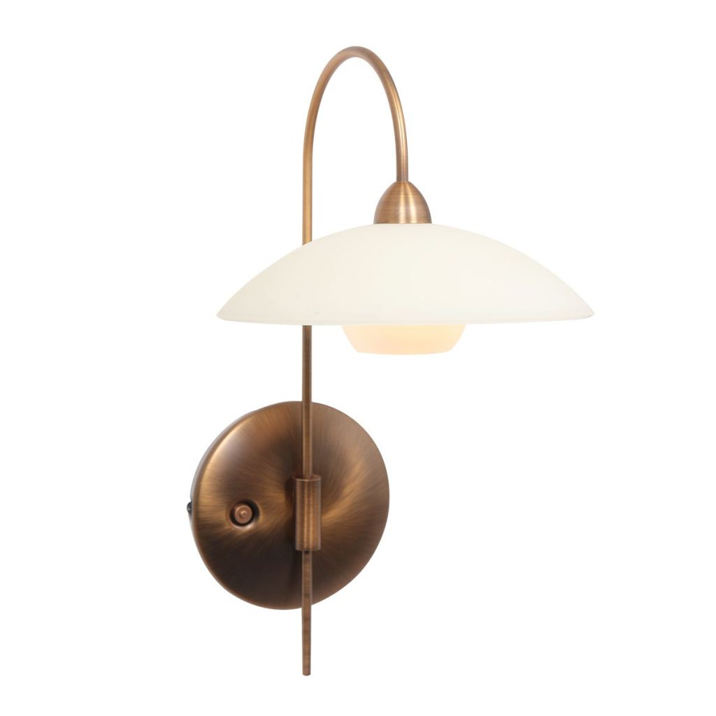 Klassieke bronzen metalen wandlamp glas Steinhauer Sovereign classic - Afbeelding 15