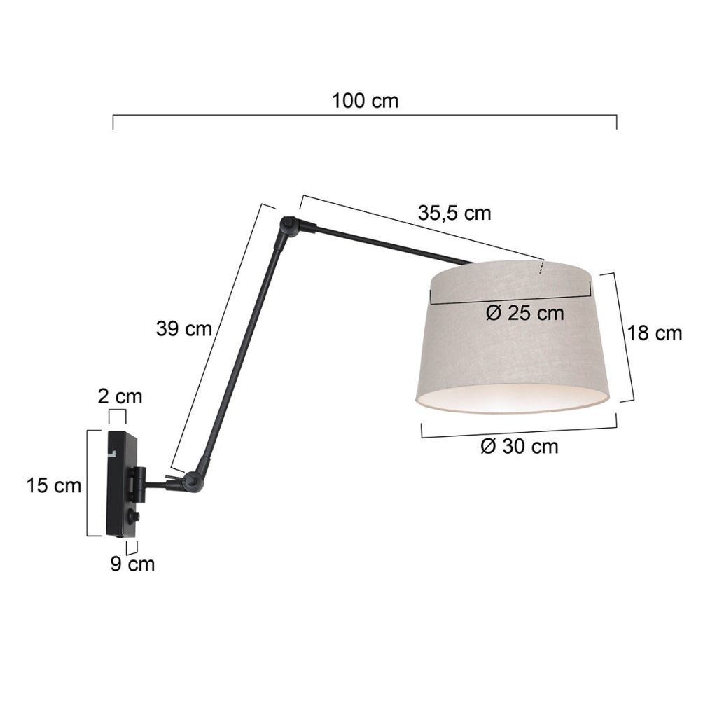 Wandlamp met tapse kap Steinhauer Prestige chic - Afbeelding 6