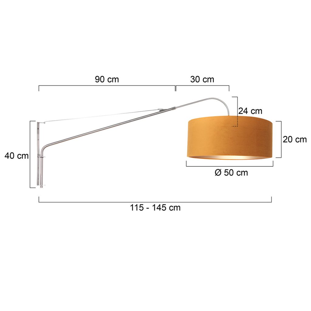 Wandlamp met velours kap Steinhauer Elegant classy - Afbeelding 7