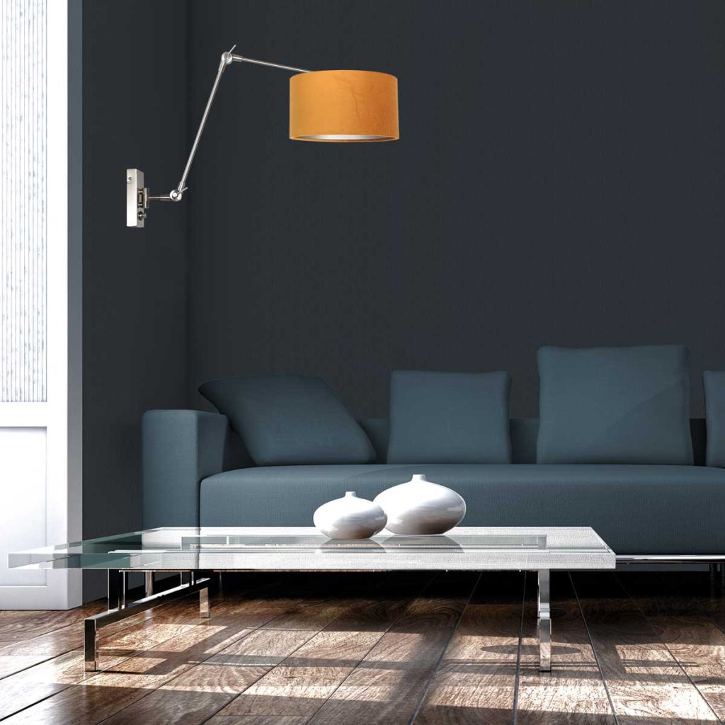 Wandlamp met velours kap Steinhauer Prestige chic - Afbeelding 3