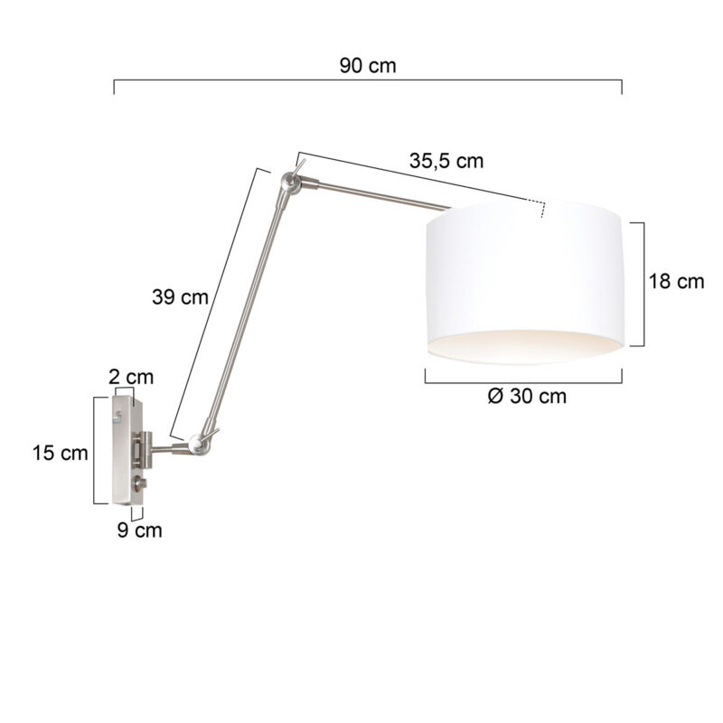 Wandlamp met zwenkbare arm Steinhauer Prestige chic - Afbeelding 6