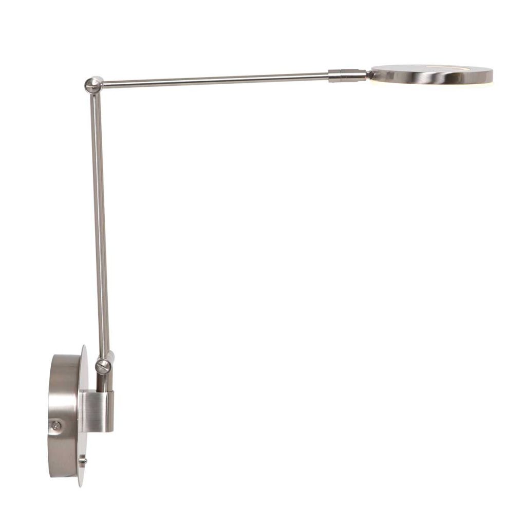 Verstelbare ronde staalkleurige wandlamp Steinhauer Soleil - Afbeelding 2