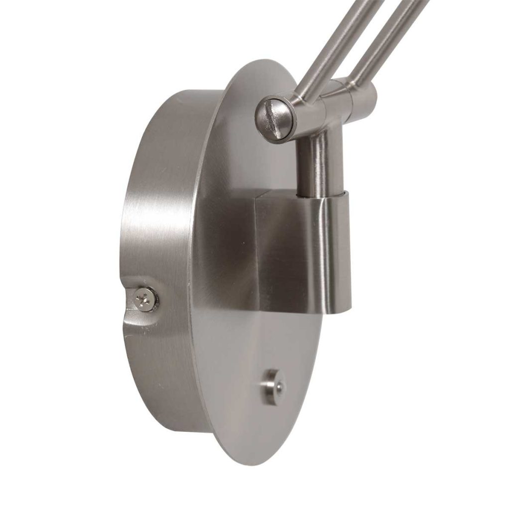 Verstelbare ronde staalkleurige wandlamp Steinhauer Soleil - Afbeelding 14
