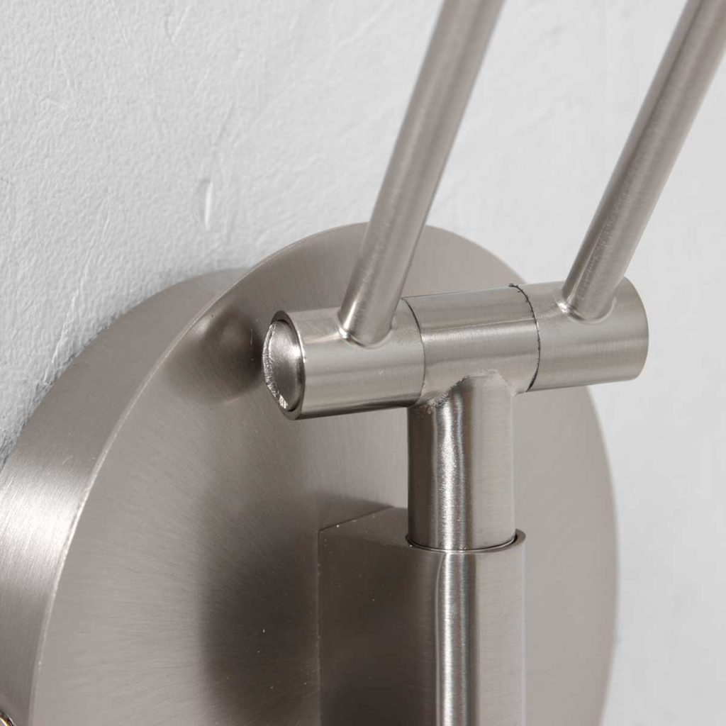 Verstelbare ronde staalkleurige wandlamp Steinhauer Soleil - Afbeelding 15