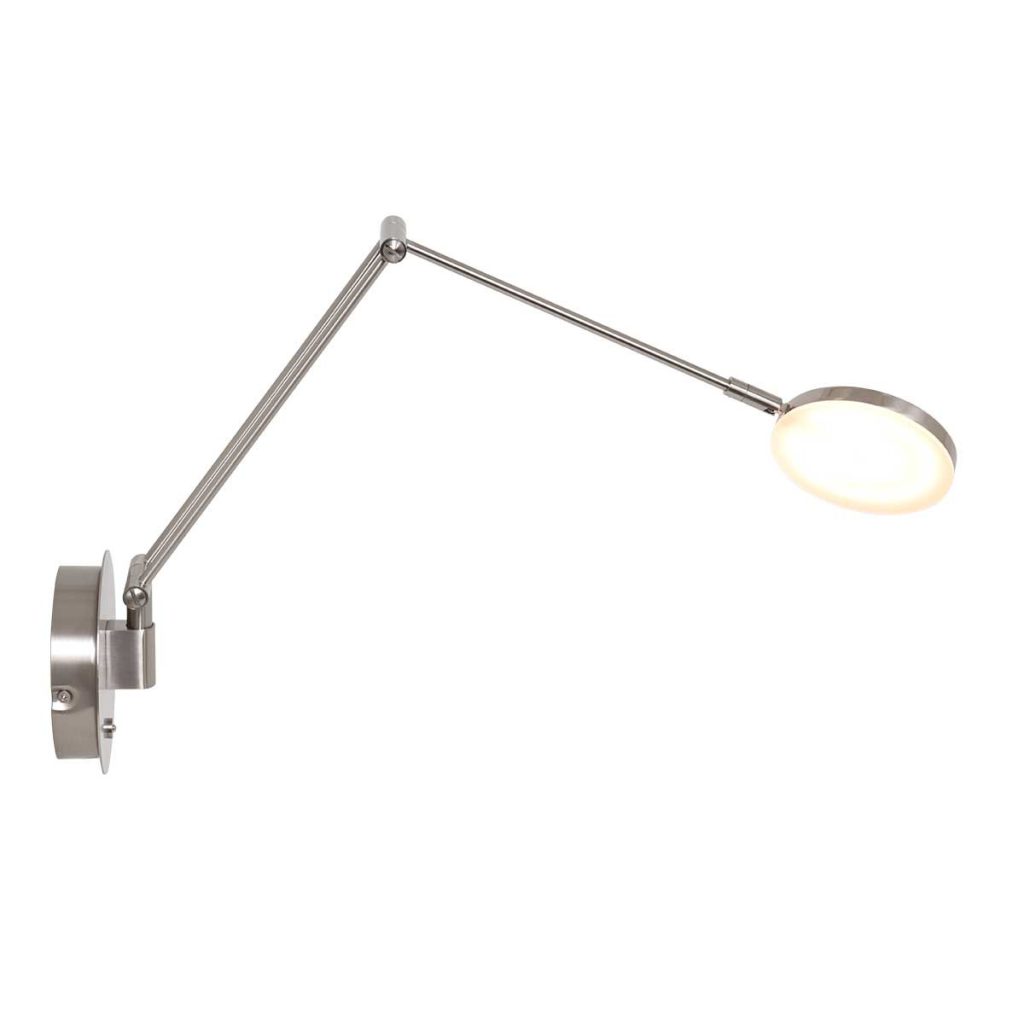 Verstelbare ronde staalkleurige wandlamp Steinhauer Soleil - Afbeelding 18