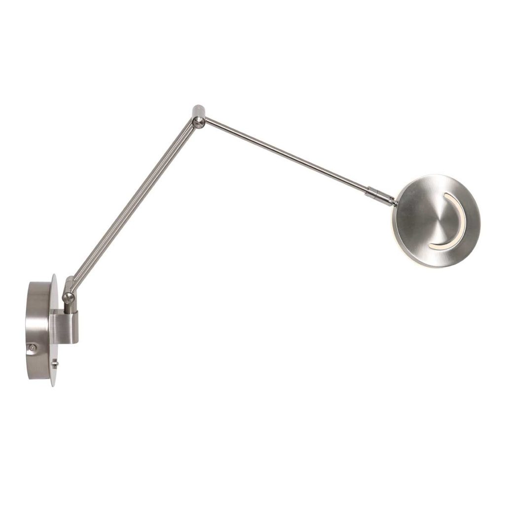 Verstelbare ronde staalkleurige wandlamp Steinhauer Soleil - Afbeelding 19
