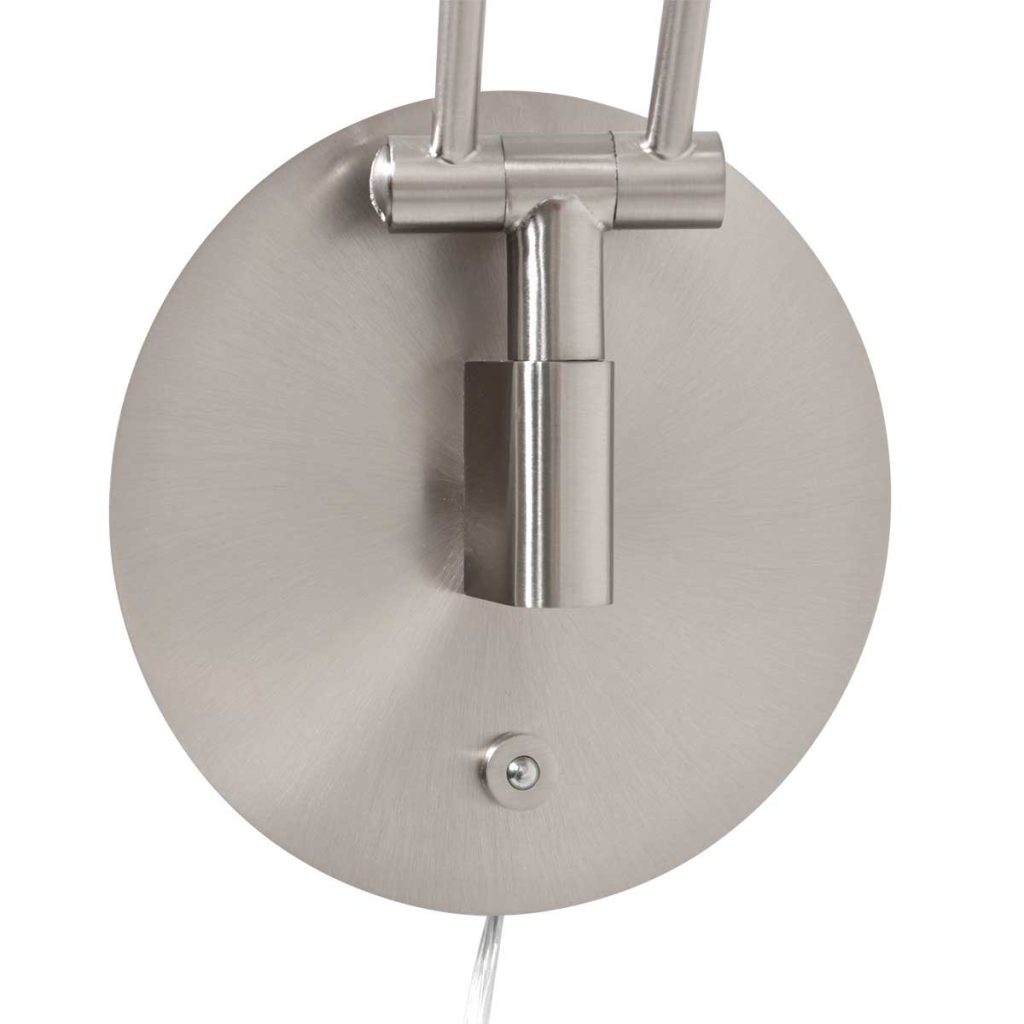 Verstelbare ronde staalkleurige wandlamp Steinhauer Soleil - Afbeelding 3