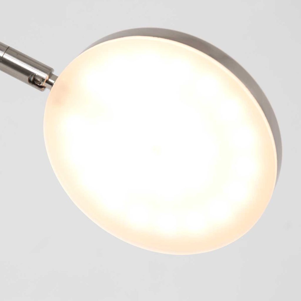 Verstelbare ronde staalkleurige wandlamp Steinhauer Soleil - Afbeelding 5