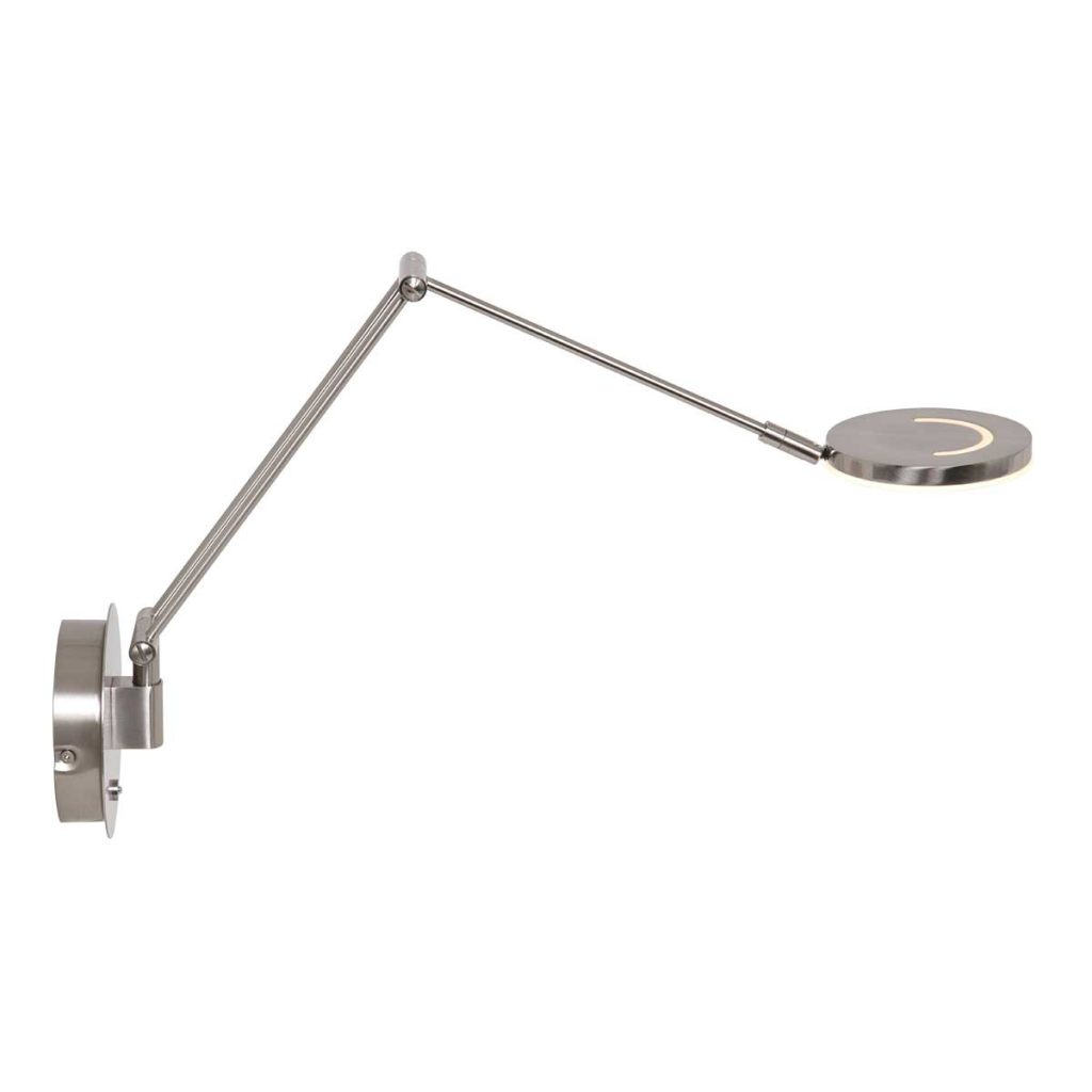 Verstelbare ronde staalkleurige wandlamp Steinhauer Soleil - Afbeelding 9