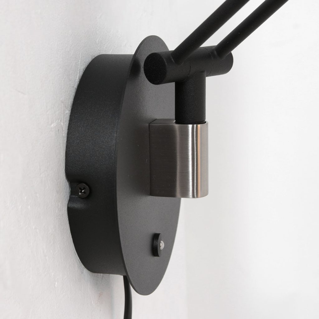 Flexibele zwarte wandlamp glasplaat Steinhauer Soleil - Afbeelding 4