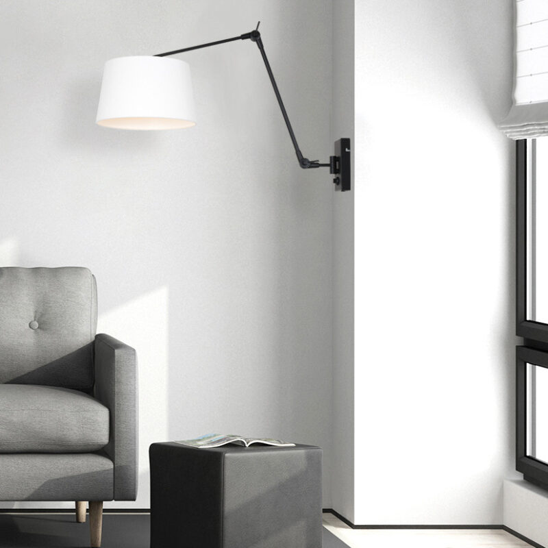 Wandlamp van metaal en linnen Steinhauer Prestige chic - Afbeelding 3