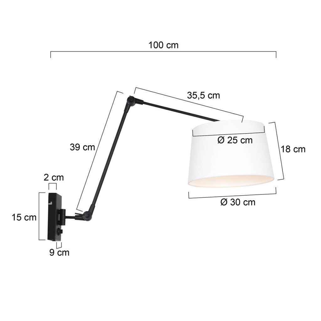 Wandlamp van metaal en linnen Steinhauer Prestige chic - Afbeelding 7