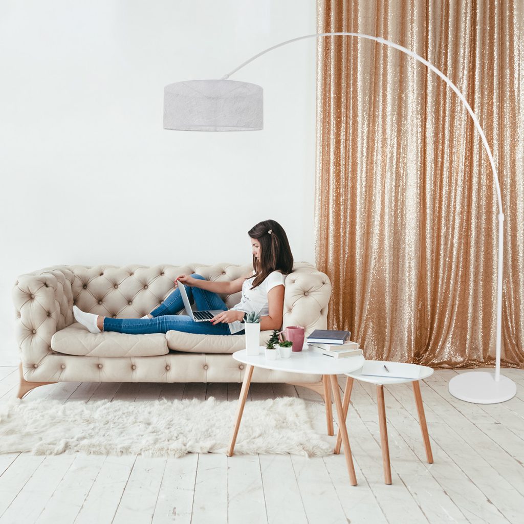 Witte booglamp met grijze kap Steinhauer Sparkled light - Afbeelding 3