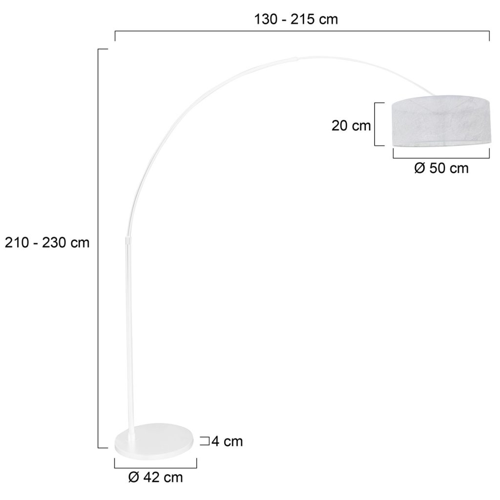 Witte booglamp met grijze kap Steinhauer Sparkled light - Afbeelding 7