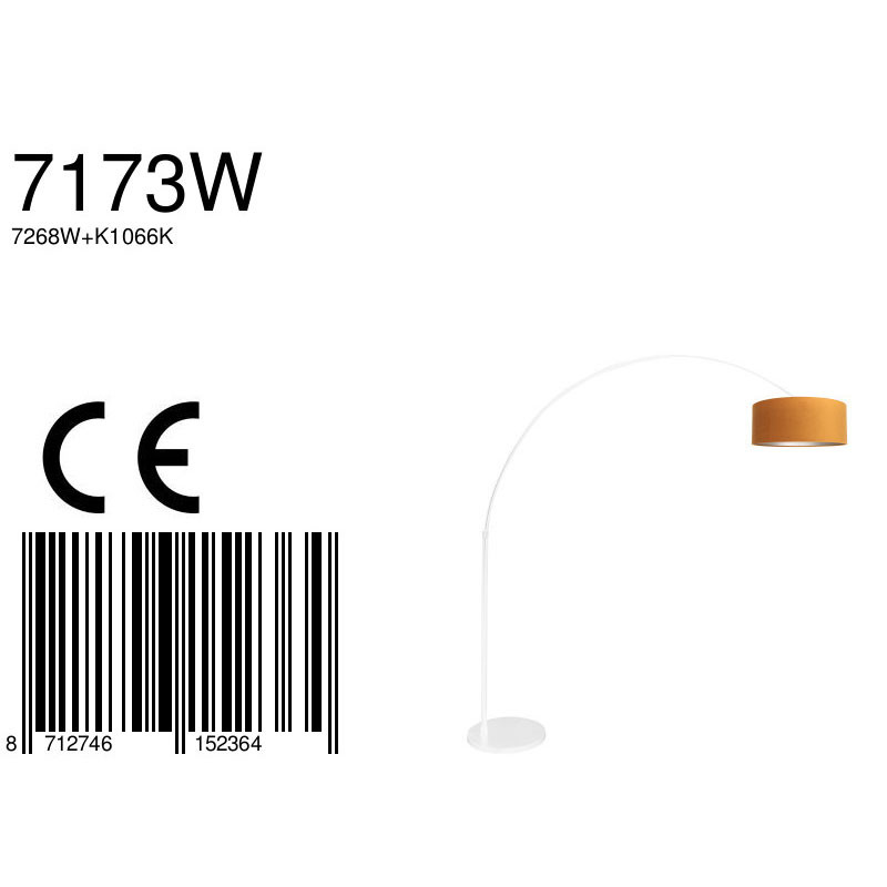 witte-booglamp-met-okergele-kap-steinhauer-sparkled-light-7173w-7
