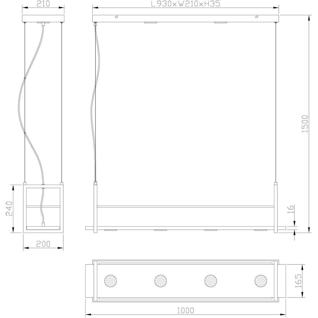 Zeslichts keuken frame hanglamp LED Steinhauer Tor - Afbeelding 6