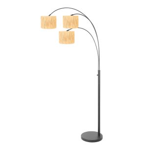 zwarte-boog-vloerlamp-met-houten-kappen-vloerlamp-steinhauer-sparkled-light-naturel-en-zwart-3830zw-1