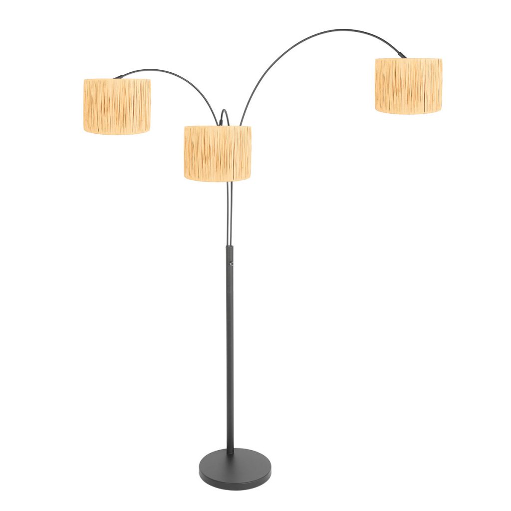Zwarte boog vloerlamp met houten kappen Steinhauer Sparkled light - Afbeelding 13