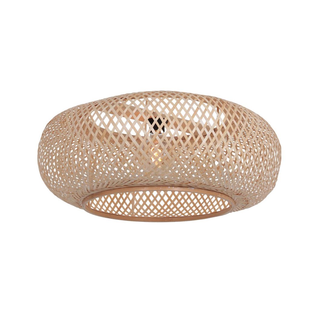Zwarte booglamp met bamboe kap Steinhauer Sparkled light - Afbeelding 4