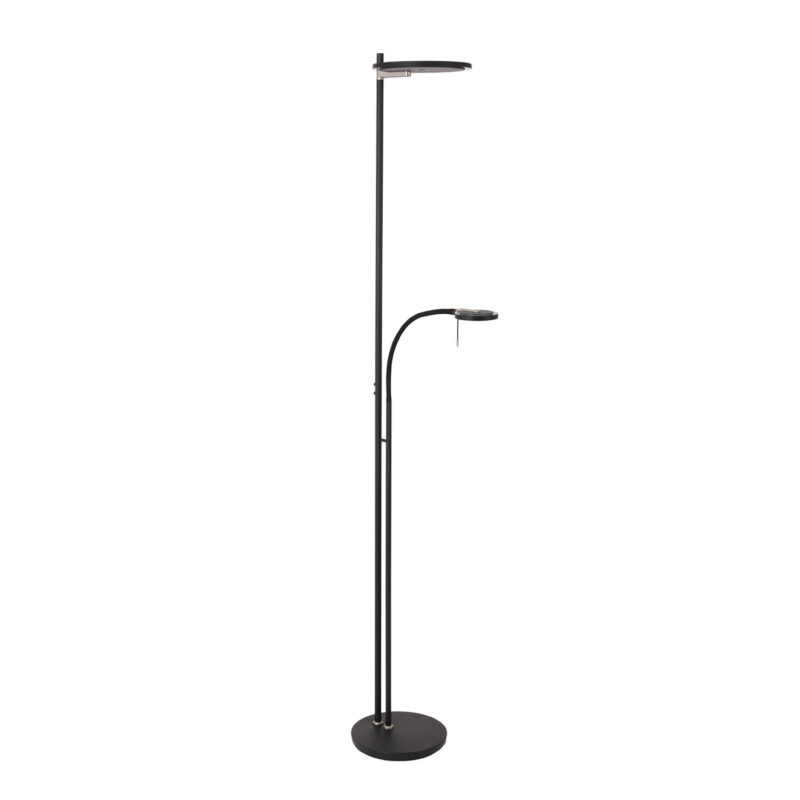Zwarte design uplight met leeslicht Steinhauer Turound - Afbeelding 2
