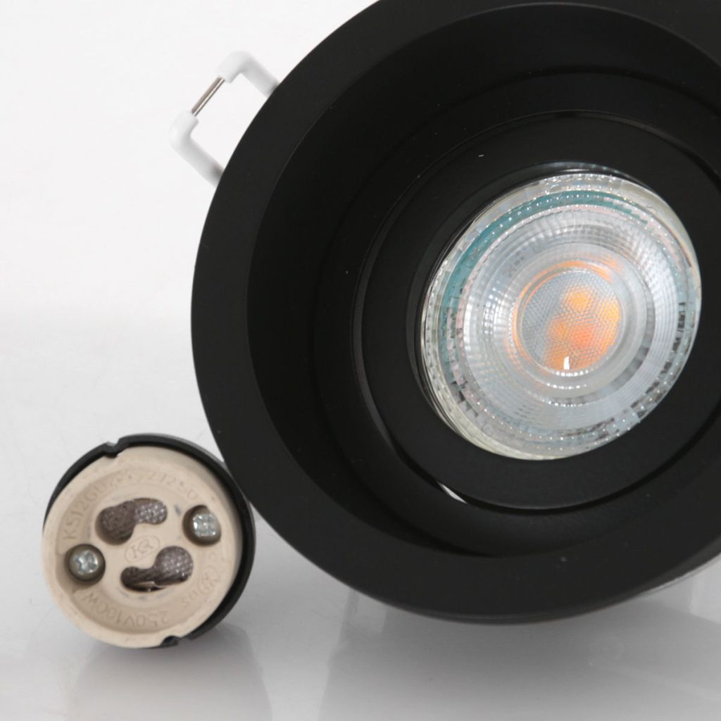 Moderne zwarte metalen spot Steinhauer Pelite spot - Afbeelding 4