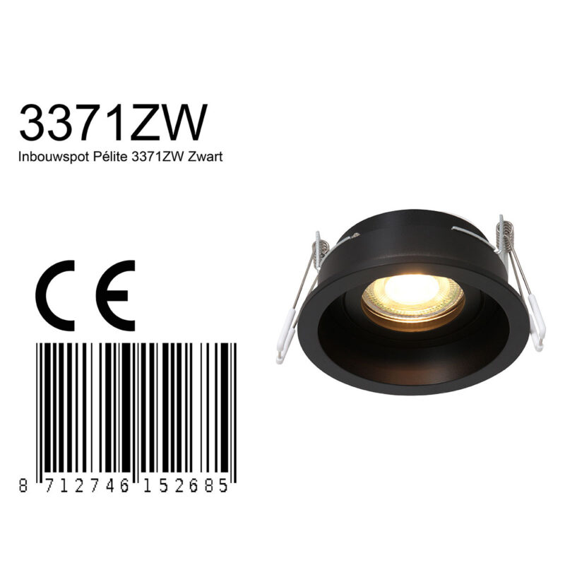 steinhauer-spot-pelitespot-zwart-metaal-ø10cm-gu10-3371zw-1