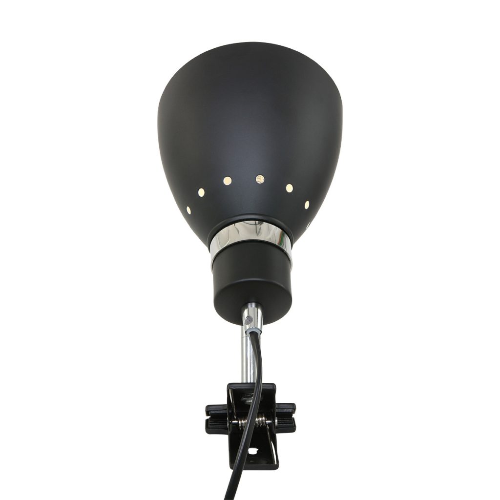 Zwarte industriële knijpspot wandlamp verstelbaar Steinhauer Spring - Afbeelding 4
