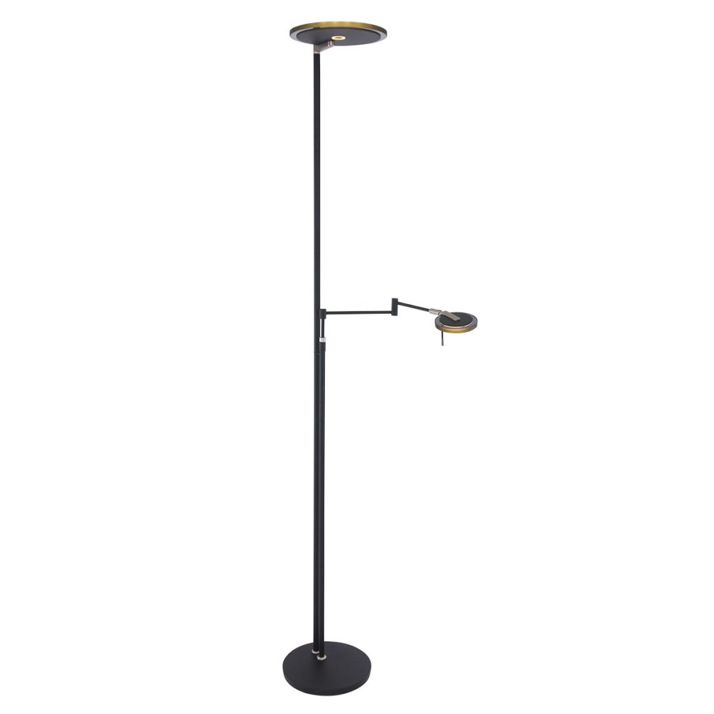 Zwarte moderne leeslamp met zwart glas Steinhauer Turound - Afbeelding 2
