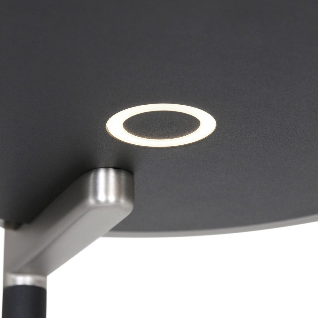 Zwarte moderne leeslamp met zwart glas Steinhauer Turound - Afbeelding 13