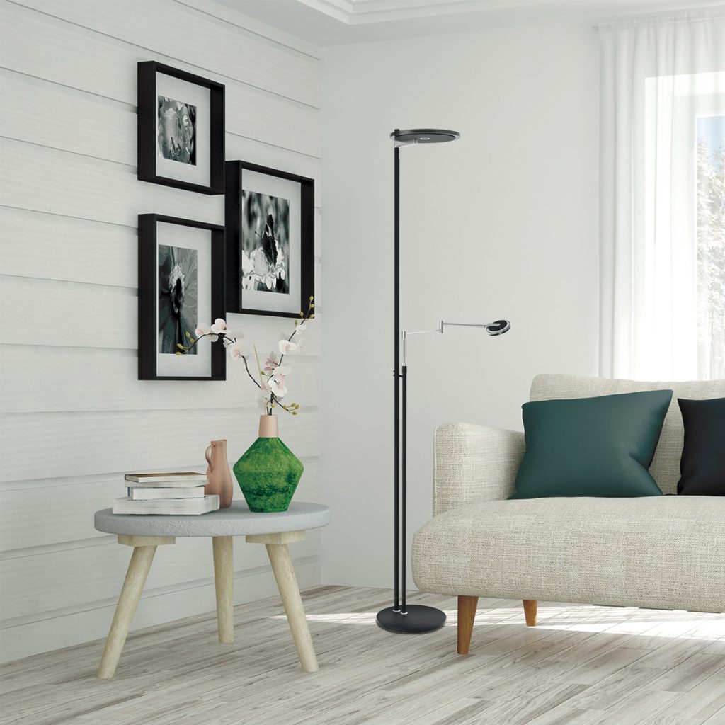 Zwarte moderne leeslamp met zwart glas Steinhauer Turound - Afbeelding 16
