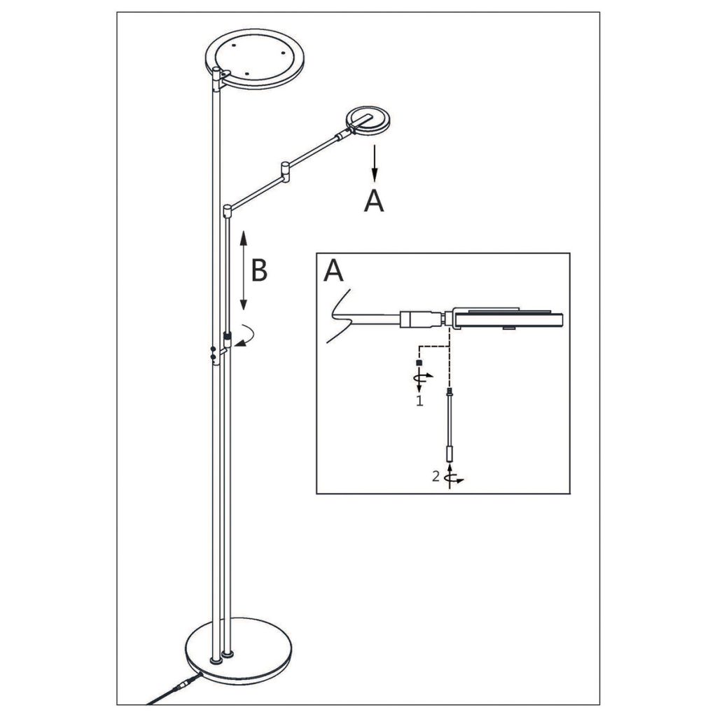 Zwarte moderne leeslamp met zwart glas Steinhauer Turound - Afbeelding 9