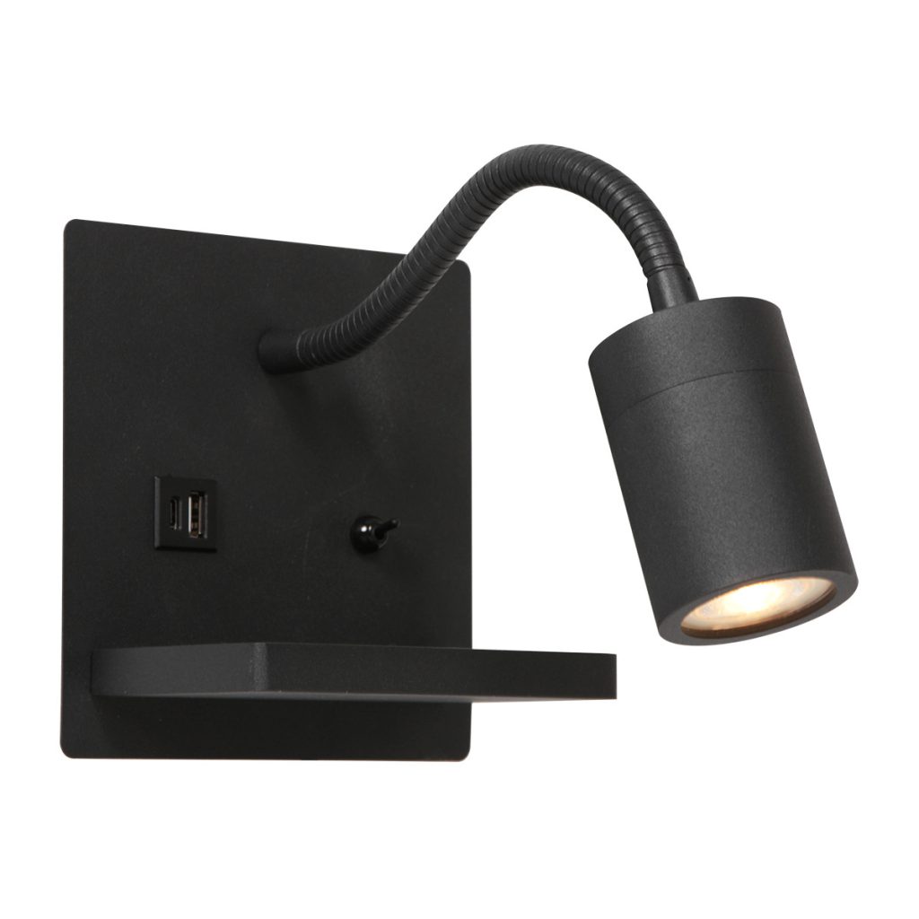 zwarte-moderne-wandlamp-verstelbaar-wandlamp-mexlite-upround-zwart-3654zw