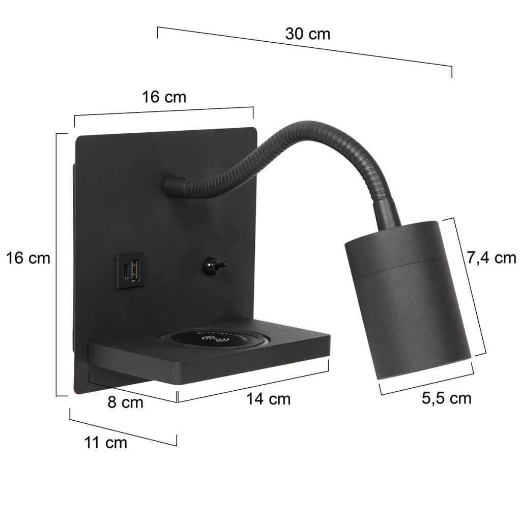mexlite-wandlamp-upround-zwart-metaal-bedlampje-gu10-3654zw-1