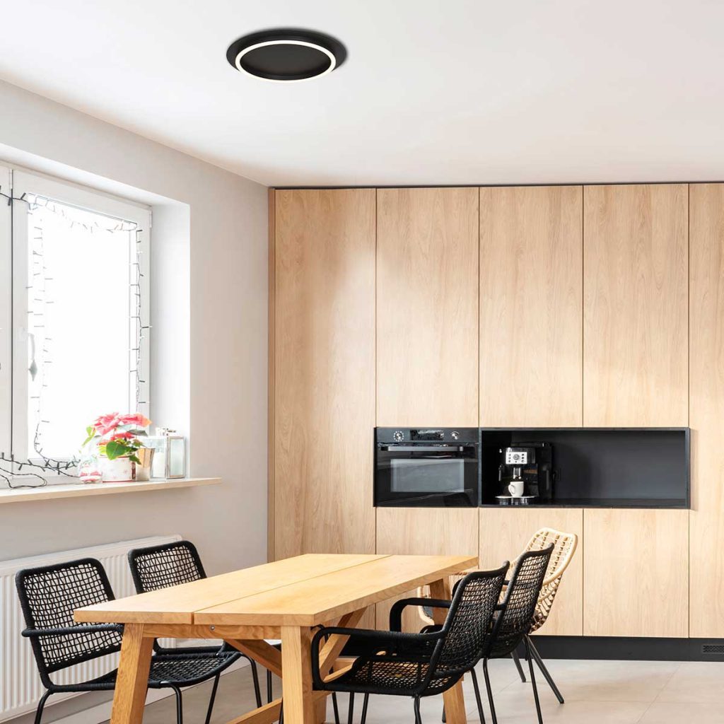 Zwarte plafondlamp met ronde verlichting Steinhauer Ringlux - Afbeelding 3