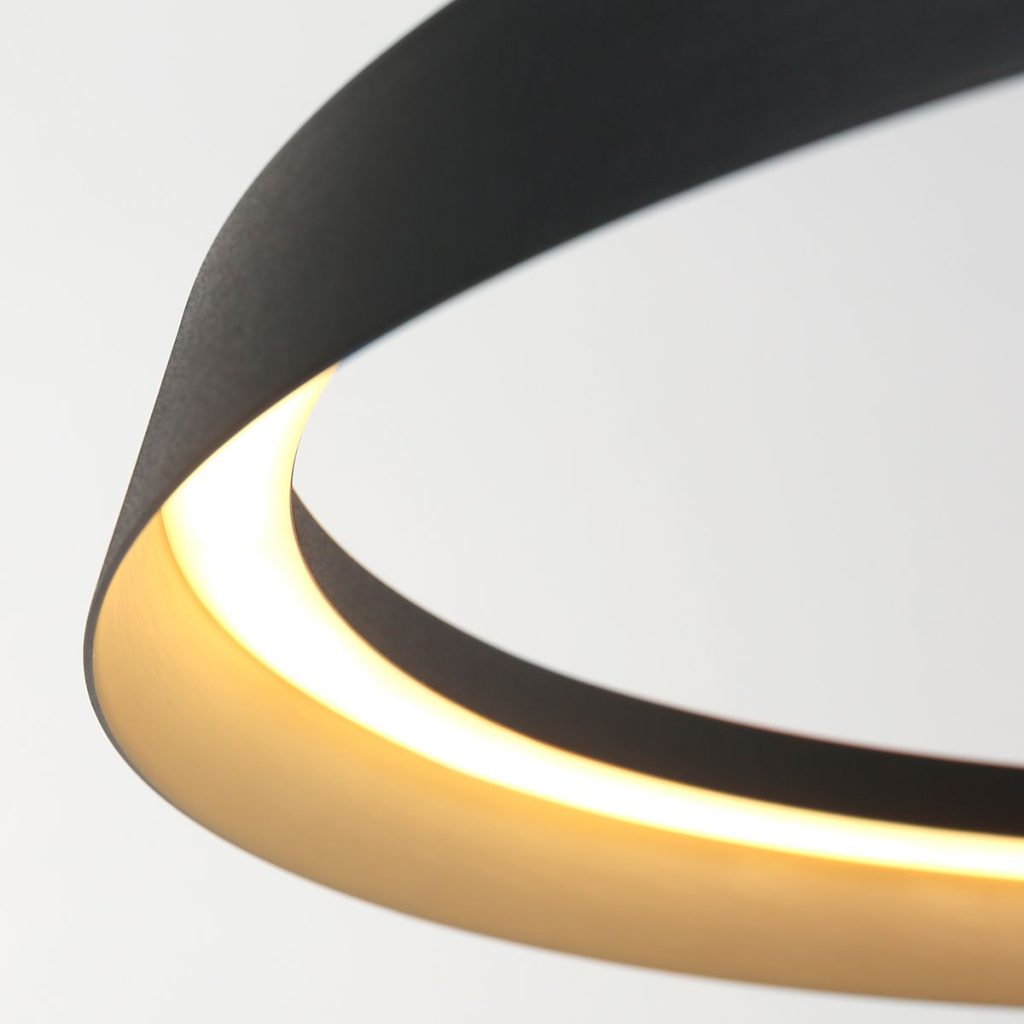 Zwarte Ring Hanglamp met LED Verlichting Steinhauer Ringlux - Afbeelding 5