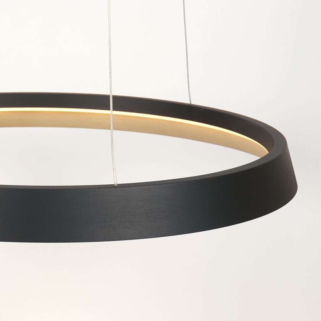 Zwarte Ring Hanglamp met LED Verlichting Steinhauer Ringlux - Afbeelding 6