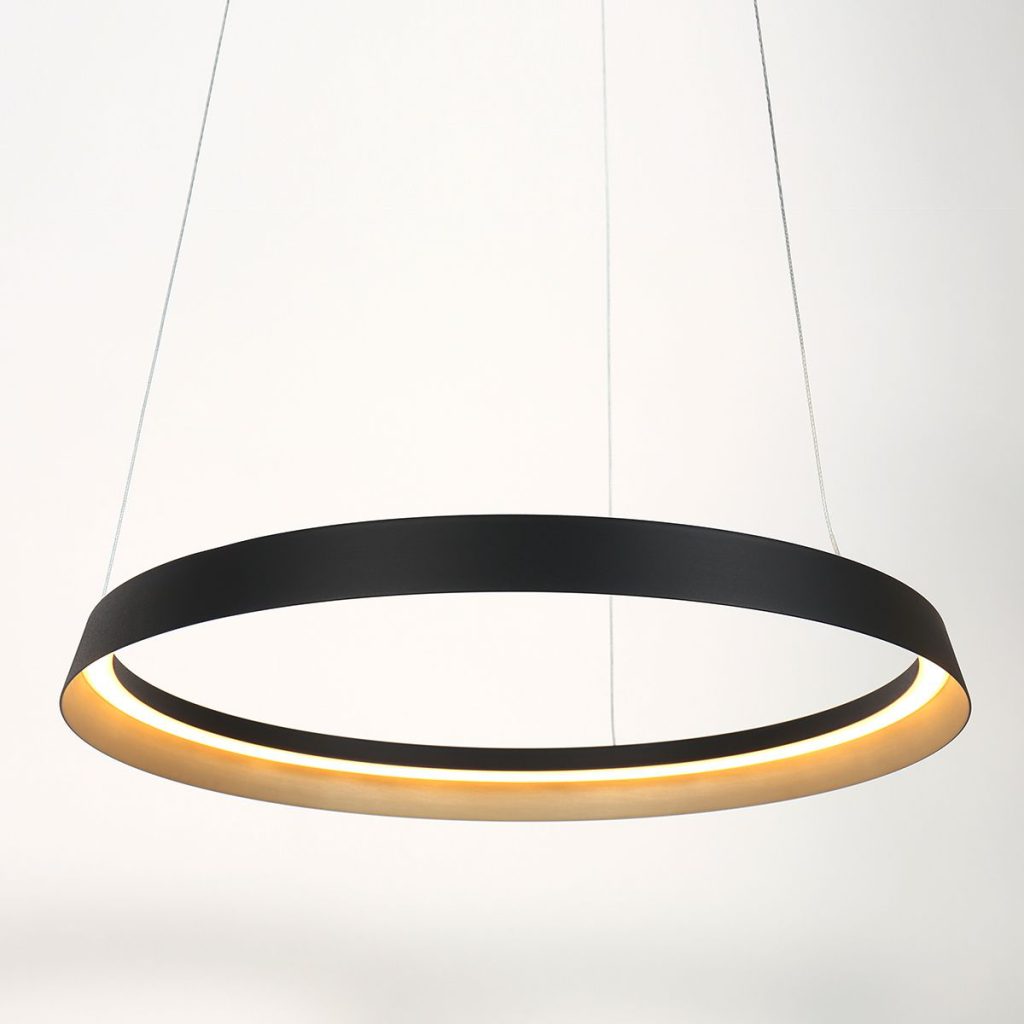 Zwarte Ring Hanglamp met LED Verlichting Steinhauer Ringlux - Afbeelding 9