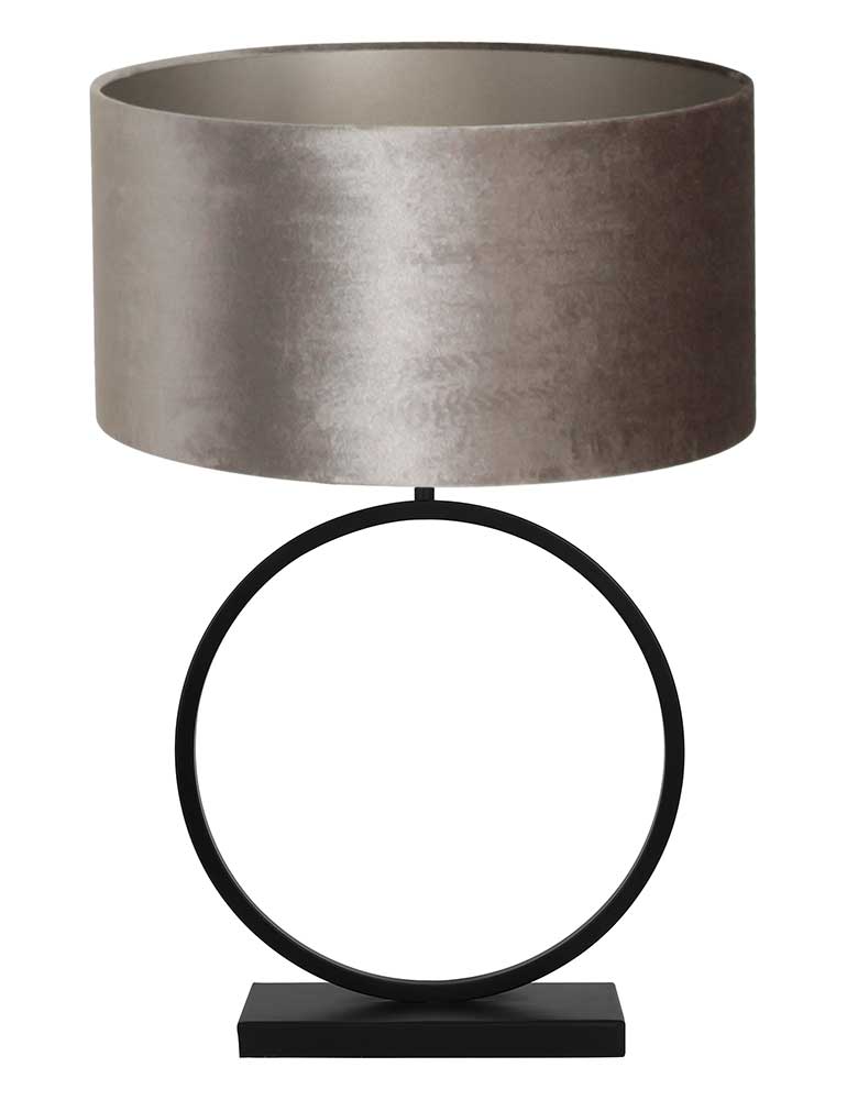 zwarte-ronde-tafellamp-met-zilveren-kap-light-living-liva-zwart-3606zw-1
