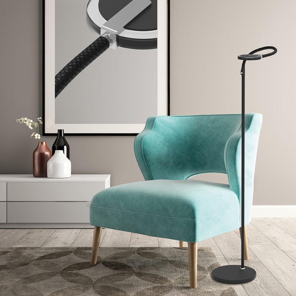 Zwarte staande LED leeslamp Steinhauer Turound - Afbeelding 3