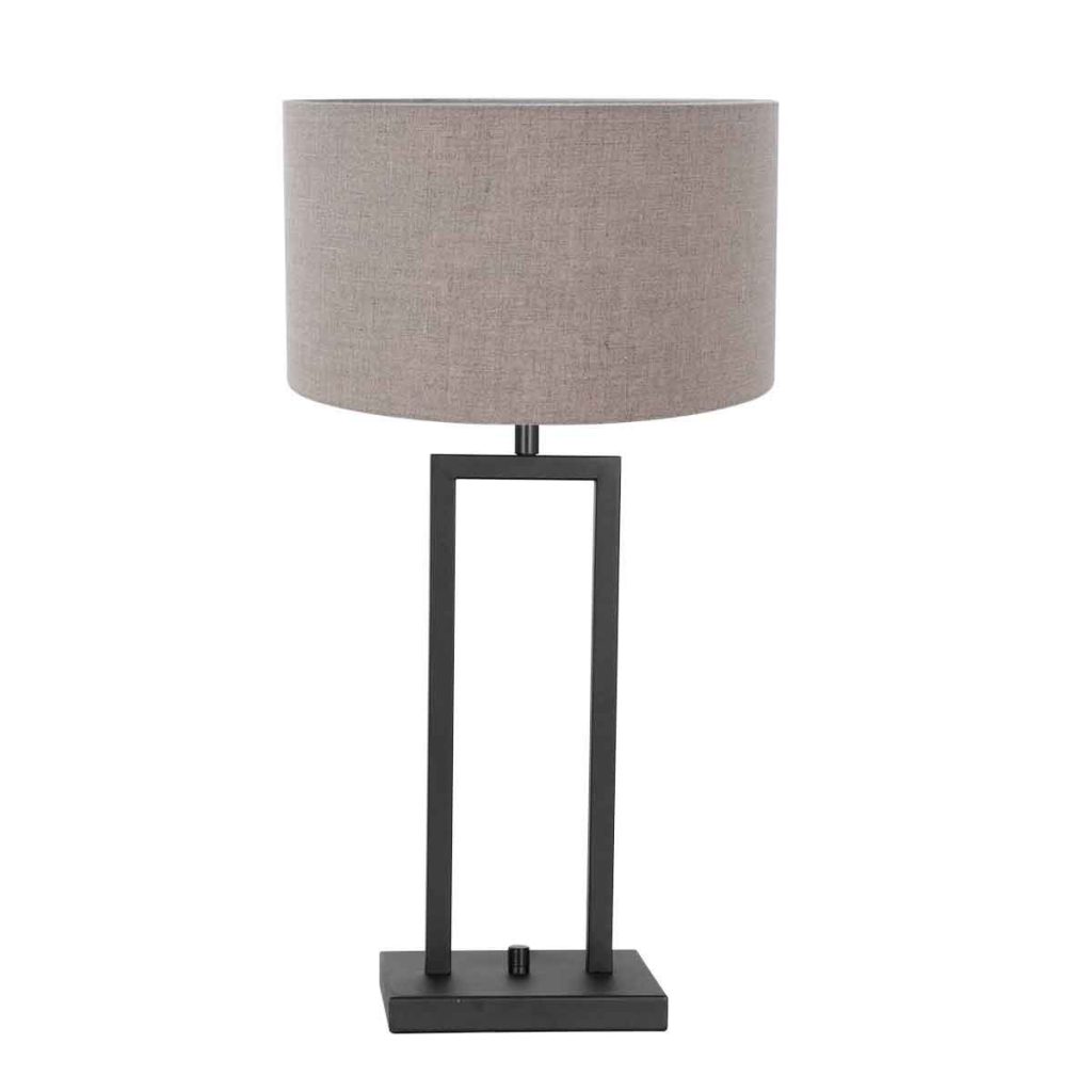 Zwarte tafellamp met beige kap Steinhauer Stang - Afbeelding 2