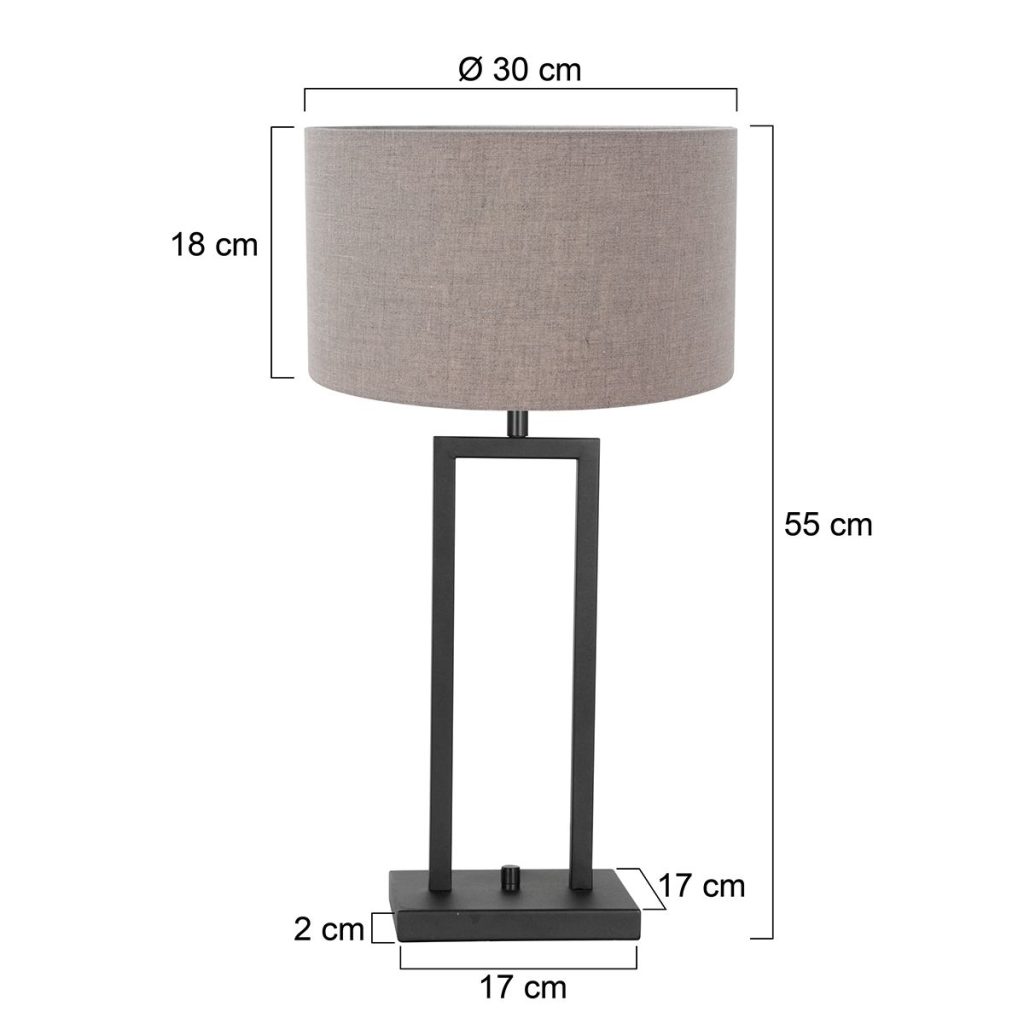 Zwarte tafellamp met beige kap Steinhauer Stang - Afbeelding 6