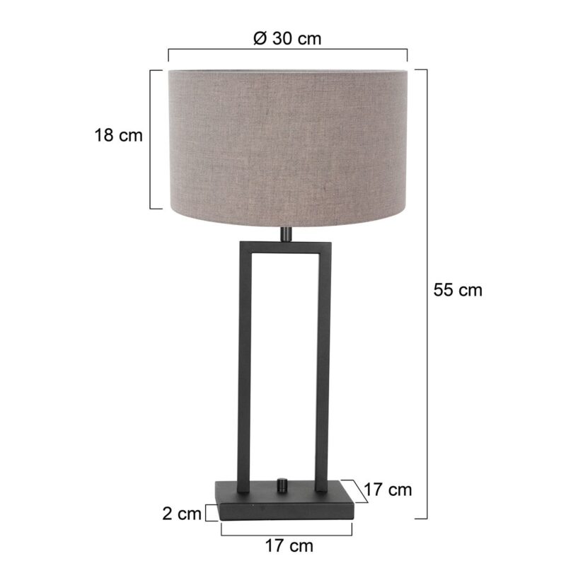 Zwarte tafellamp met beige kap Steinhauer Stang - Afbeelding 6