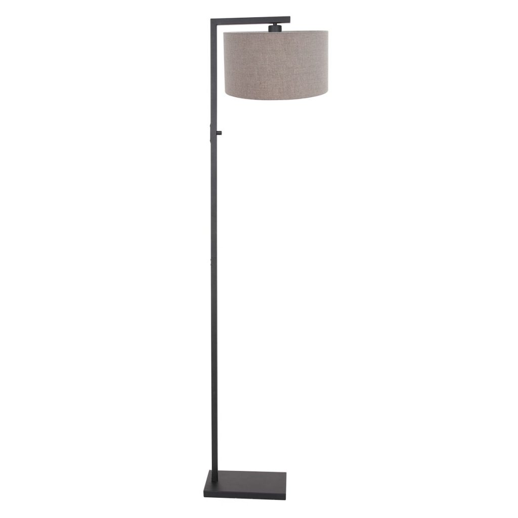 zwarte-vloerlamp-met-beige-kap-steinhauer-stang-8217zw-1