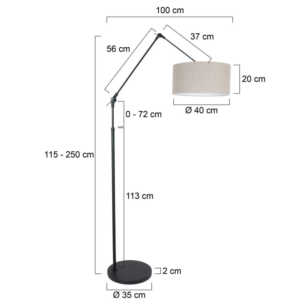 Zwarte vloerlamp met knikarm Steinhauer Prestige chic - Afbeelding 6