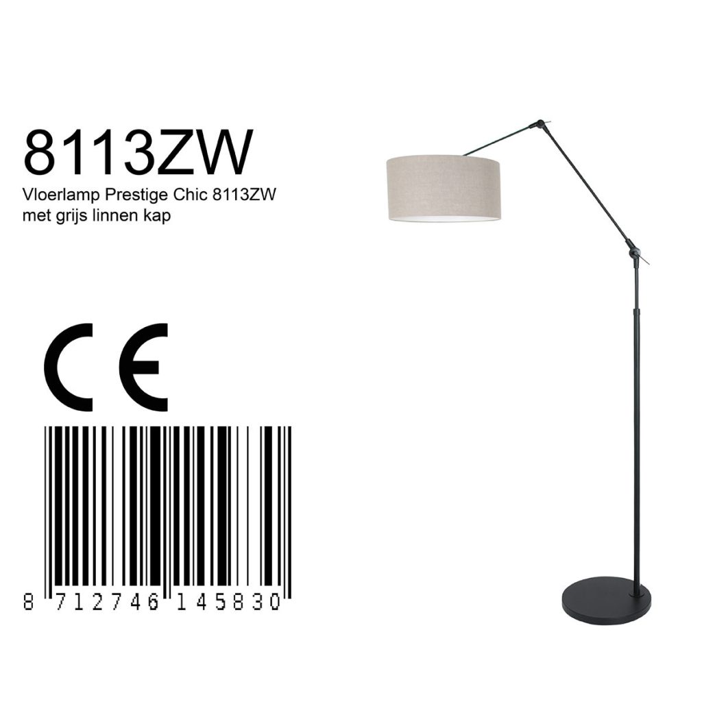 Zwarte vloerlamp met knikarm Steinhauer Prestige chic - Afbeelding 7