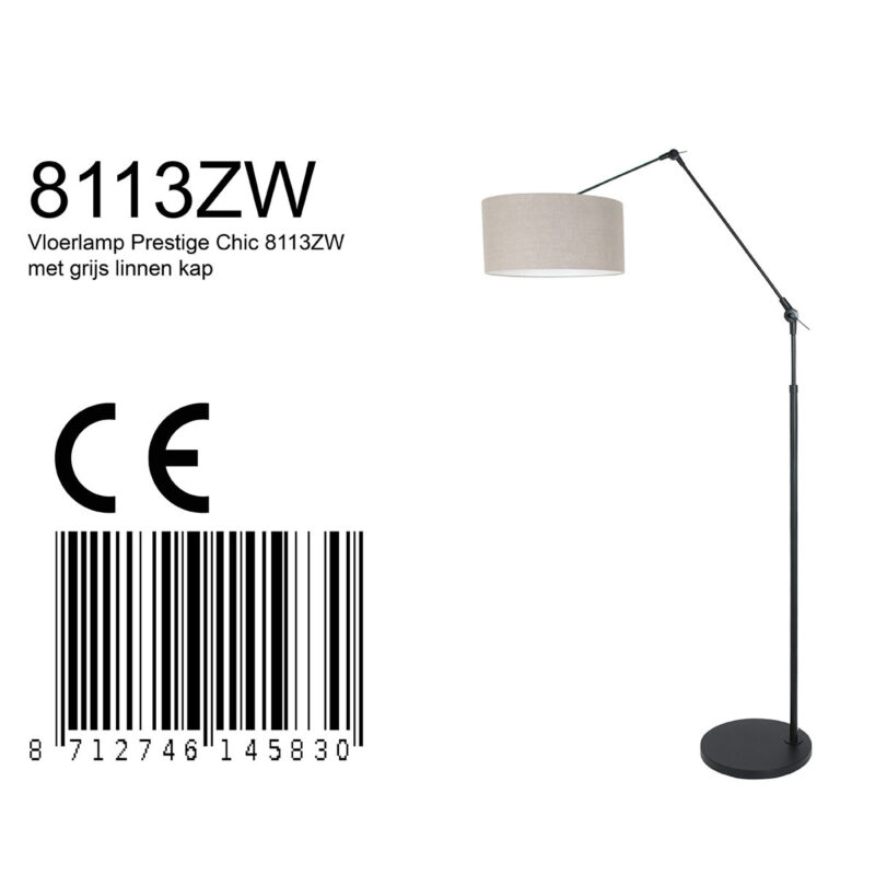 Zwarte vloerlamp met knikarm Steinhauer Prestige chic - Afbeelding 7